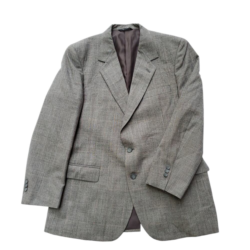 VTG Stuart Edward Brown Glen Plaid Ivy Prep Wool Jacket Sport Coat Blazer 40R?